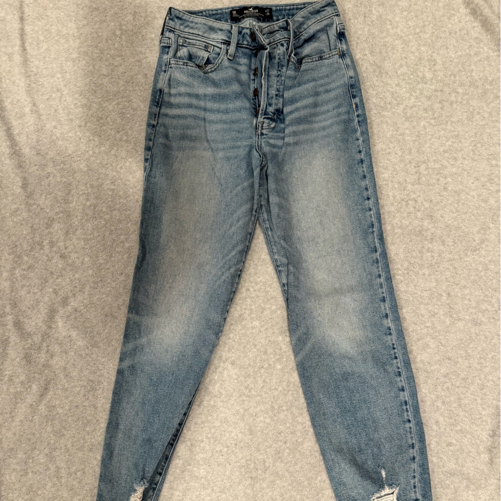 Hollister Blue Straight Leg Jeans with Classic Wash